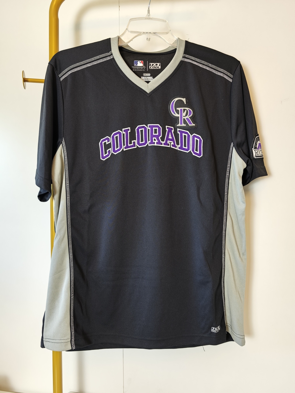 Genuine Merchandise Colorado Rockies Black and Gray Jersey with Purple Accents